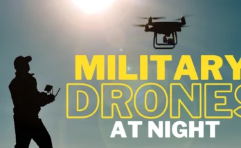 Military drones at night